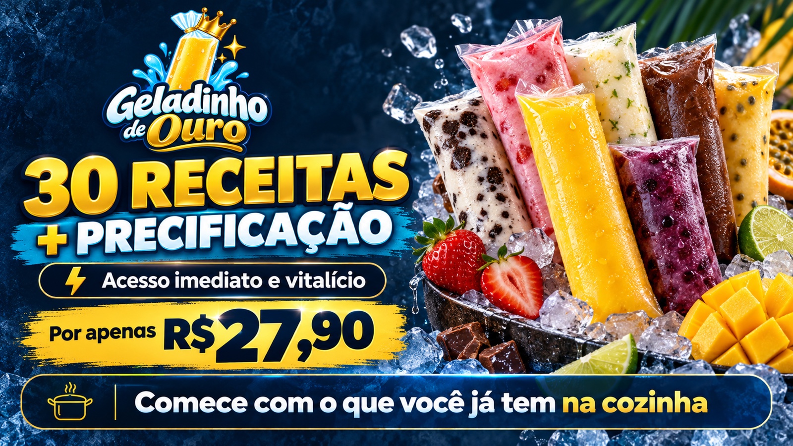 Geladinho de Ouro: 30 receitas e precificação, com diversos sabores gourmet